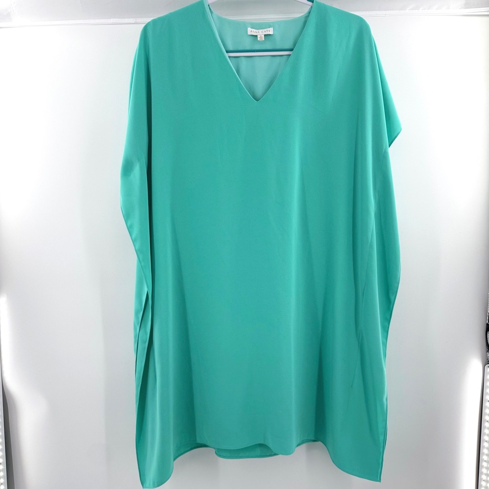Anna Cate (Green) Elegant Flowy Kaftan Dress Women Medium